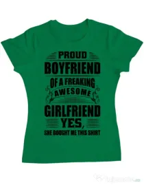 Tricou ADLER dama Proud boyfriend Verde mediu