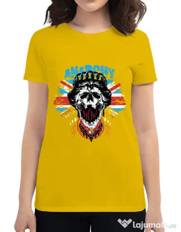 Tricou ADLER dama Anarchy queen Galben