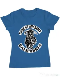Tricou ADLER dama Sons of anarchy Albastru azuriu