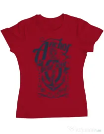 Tricou ADLER dama Anchor deep Rosu
