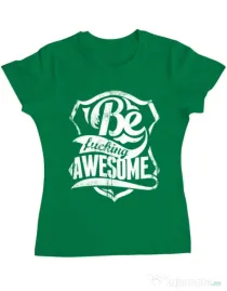 Tricou ADLER dama Be awesome Verde mediu