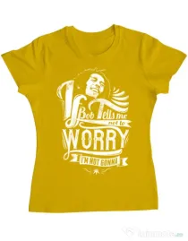 Tricou ADLER dama Bob tells me Galben