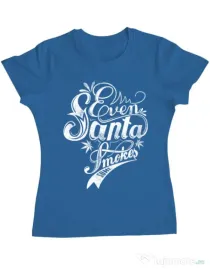 Tricou ADLER dama Even santa smokes Albastru azuriu