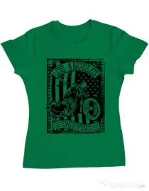 Tricou ADLER dama Flag and bike Verde mediu