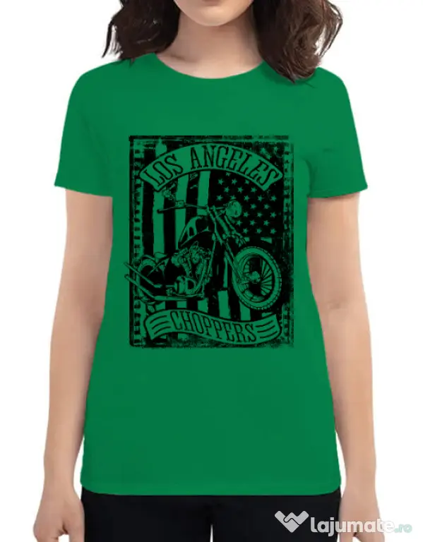 Tricou ADLER dama Flag and bike Verde mediu