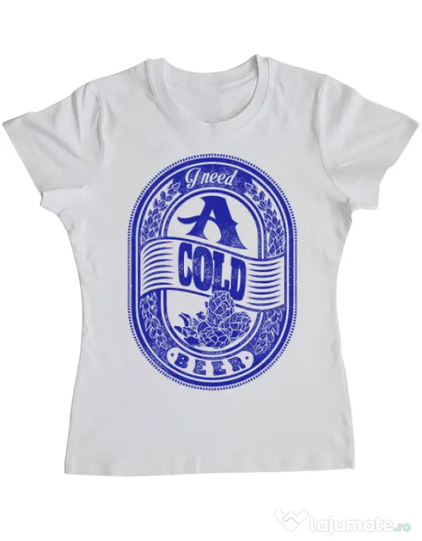 Tricou ADLER dama I need beer Alb