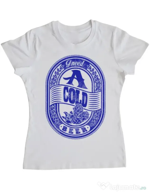 Tricou ADLER dama I need beer Alb