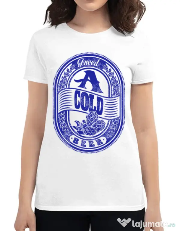 Tricou ADLER dama I need beer Alb