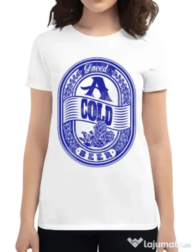 Tricou ADLER dama I need beer Alb