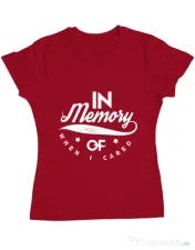 Tricou ADLER dama In memory of when I cared Rosu 