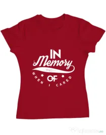 Tricou ADLER dama In memory of when I cared Rosu