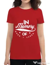 Tricou ADLER dama In memory of when I cared Rosu 