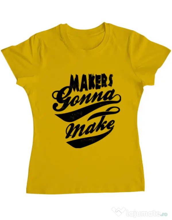 Tricou ADLER dama Makers gonna make Galben