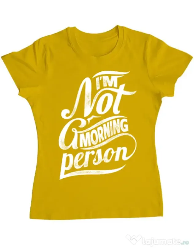 Tricou ADLER dama Not a morning person Galben