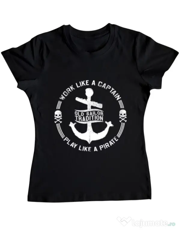 Tricou ADLER dama Old sailor tradition Negru