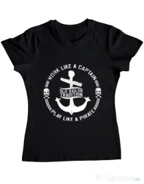 Tricou ADLER dama Old sailor tradition Negru