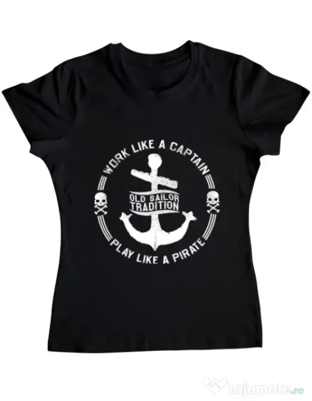 Tricou ADLER dama Old sailor tradition Negru
