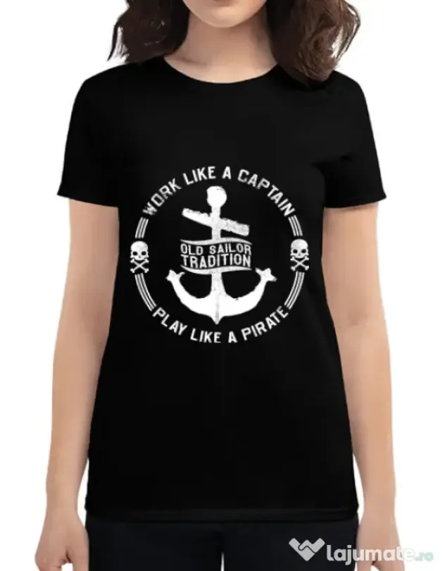 Tricou ADLER dama Old sailor tradition Negru