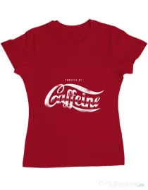 Tricou ADLER dama Powered by caffeine Rosu