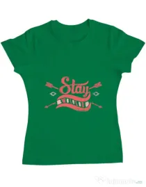 Tricou ADLER dama Stay wild Verde mediu