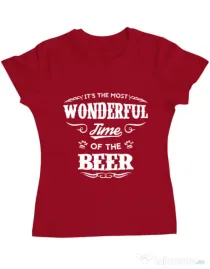 Tricou ADLER dama Wonderful time of the beer Rosu