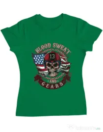 Tricou ADLER dama Blood sweat and gears Verde mediu