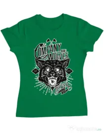 Tricou ADLER dama Company of wolves Verde mediu