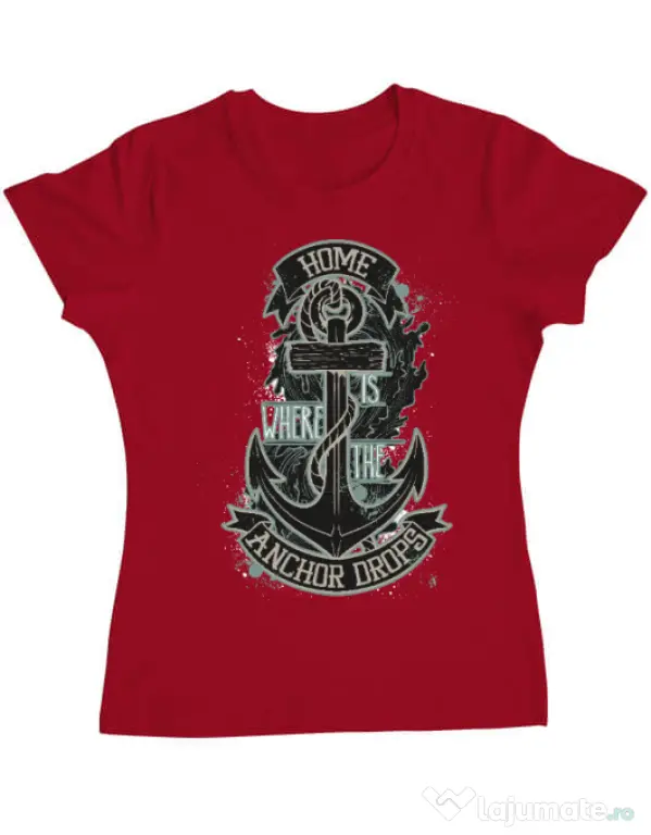 Tricou ADLER dama The anchor drops Rosu