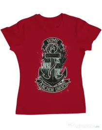 Tricou ADLER dama The anchor drops Rosu