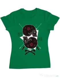 Tricou ADLER dama Pitch black Verde mediu