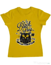 Tricou ADLER dama The black flag owl Galben