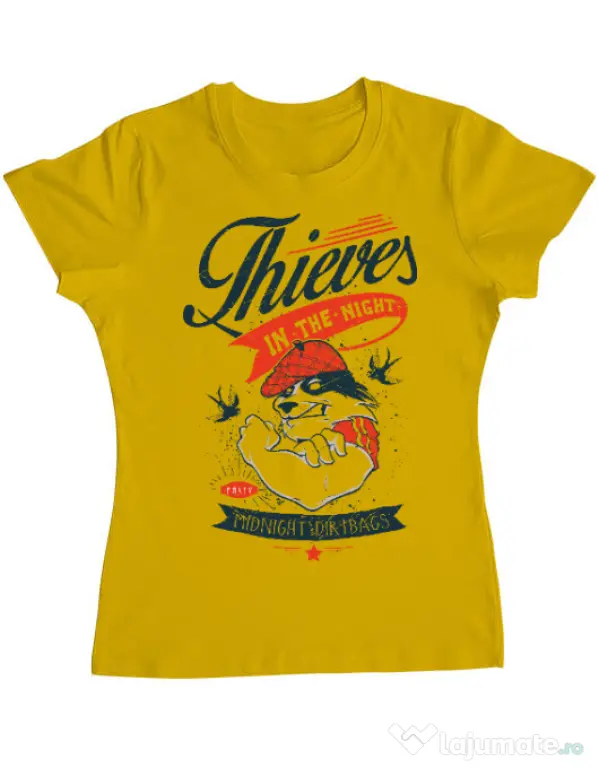 Tricou ADLER dama Thieves in the Night Galben