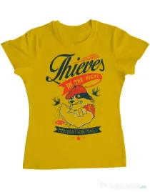 Tricou ADLER dama Thieves in the Night Galben