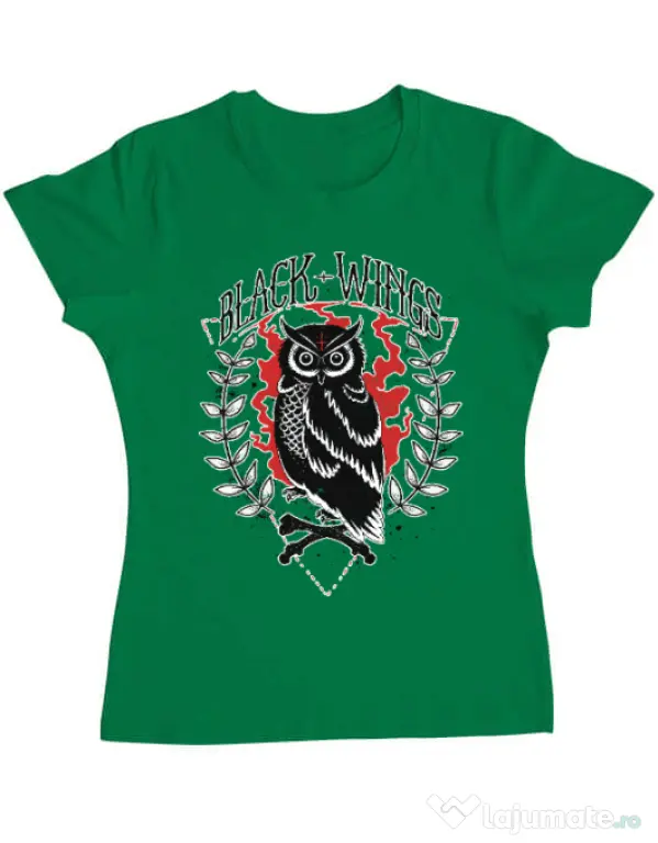 Tricou ADLER dama Black wings Verde mediu