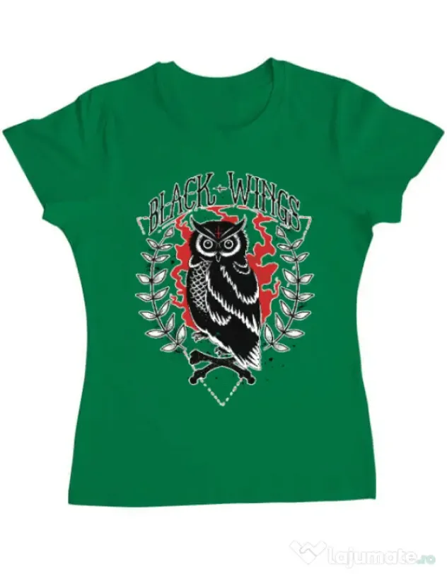 Tricou ADLER dama Black wings Verde mediu