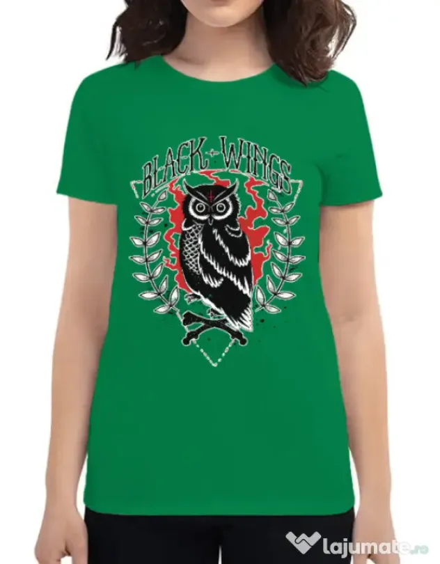 Tricou ADLER dama Black wings Verde mediu