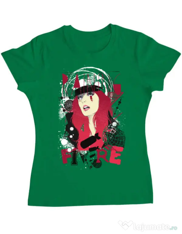 Tricou ADLER dama Raining fire Verde mediu