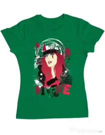 Tricou ADLER dama Raining fire Verde mediu