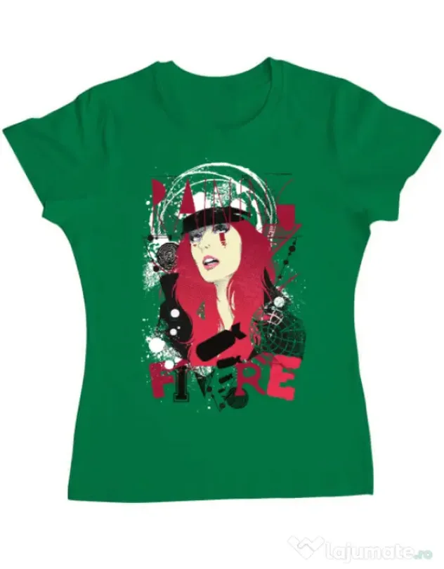 Tricou ADLER dama Raining fire Verde mediu
