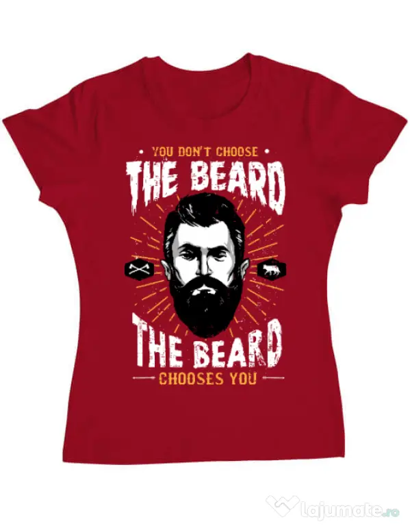 Tricou ADLER dama The beard choice Rosu