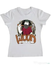 Tricou ADLER dama Wood you be mine Alb