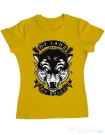 Tricou ADLER dama My Land My Rules Galben