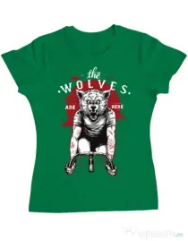 Tricou ADLER dama The wolves are here Verde mediu