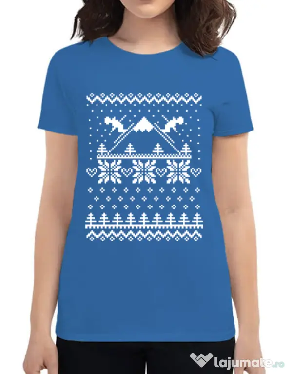 Tricou ADLER dama Ski time Albastru azuriu