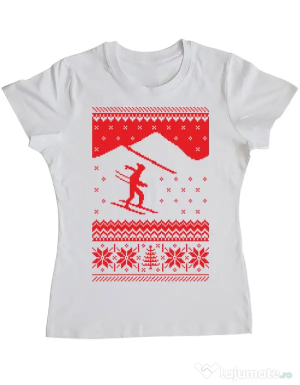 Tricou ADLER dama Ski trip Alb