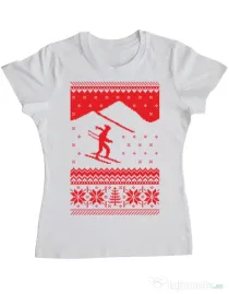 Tricou ADLER dama Ski trip Alb