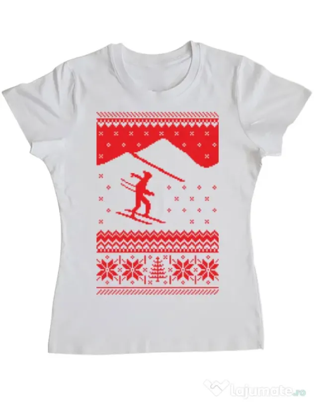 Tricou ADLER dama Ski trip Alb