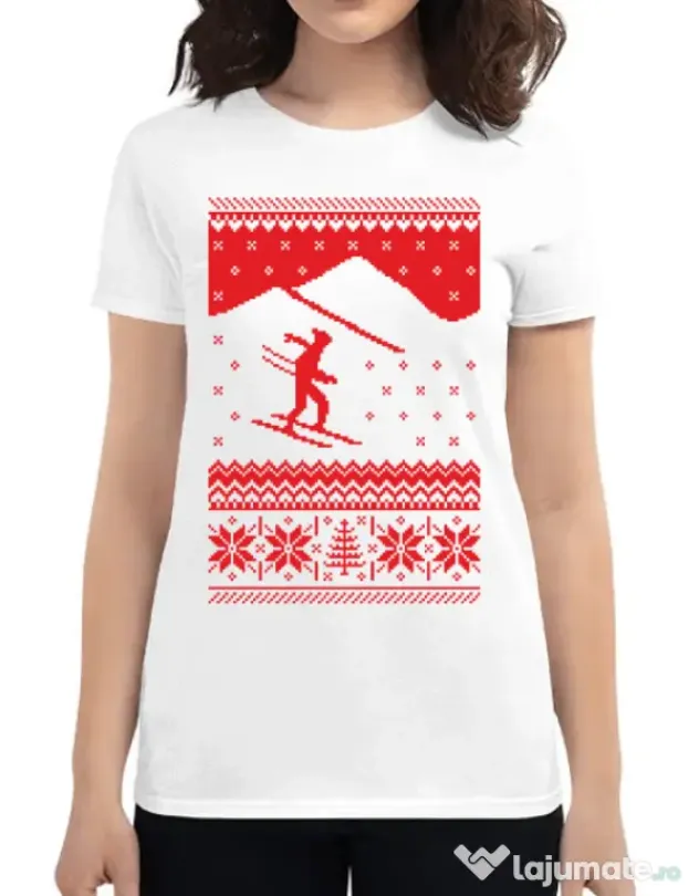 Tricou ADLER dama Ski trip Alb