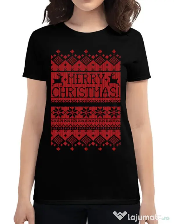 Tricou ADLER dama Greetings Negru