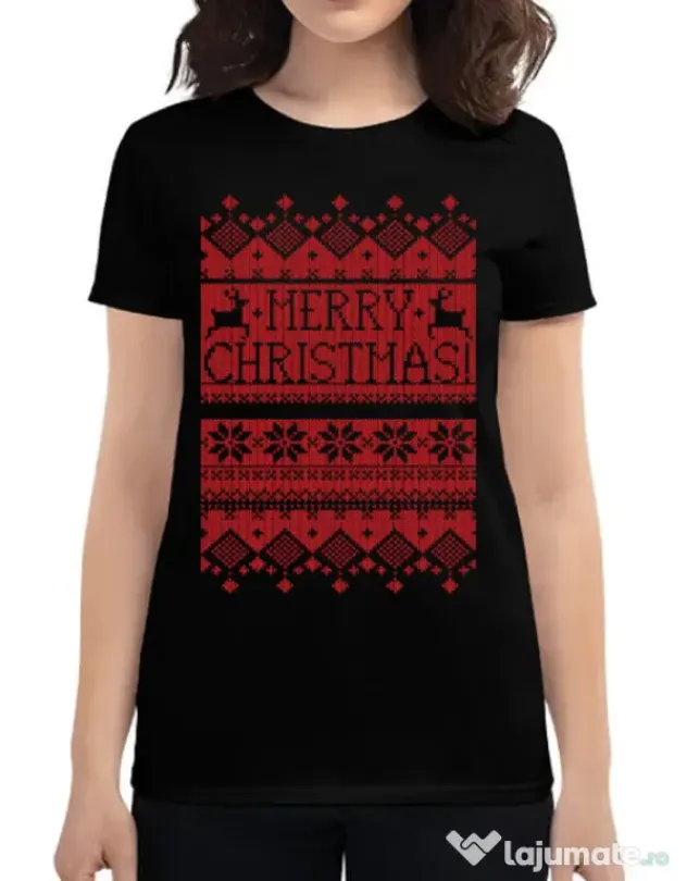 Tricou ADLER dama Greetings Negru